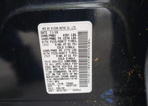 2010 Nissan Rogue S Krom Edition z USA, uszkodzony, nr VIN JN8AS5MV8AW116146